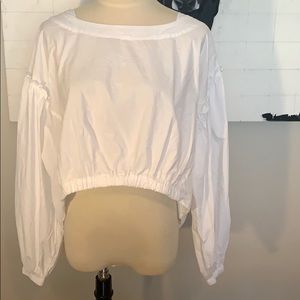 S Free People white 100% cotton blouse